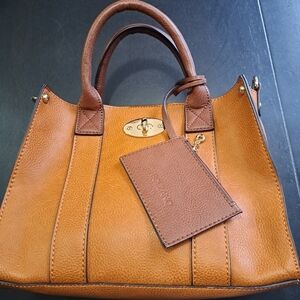 NWOT 3 in One Faux  Leather Satchel Crossbody Structured Design and Pull Out Bag